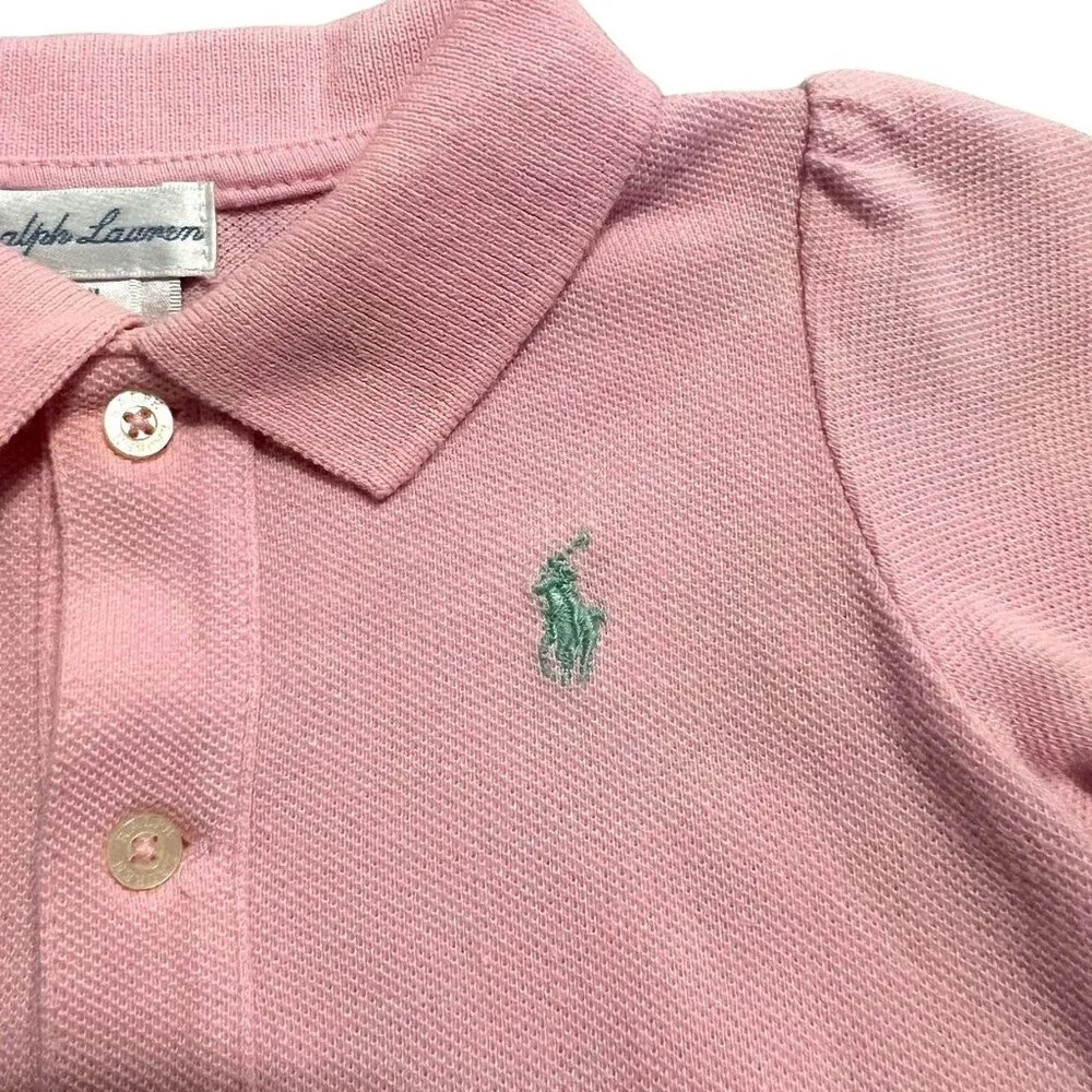Ralph Lauren 9m Pink Pleated Hem Polo Dress